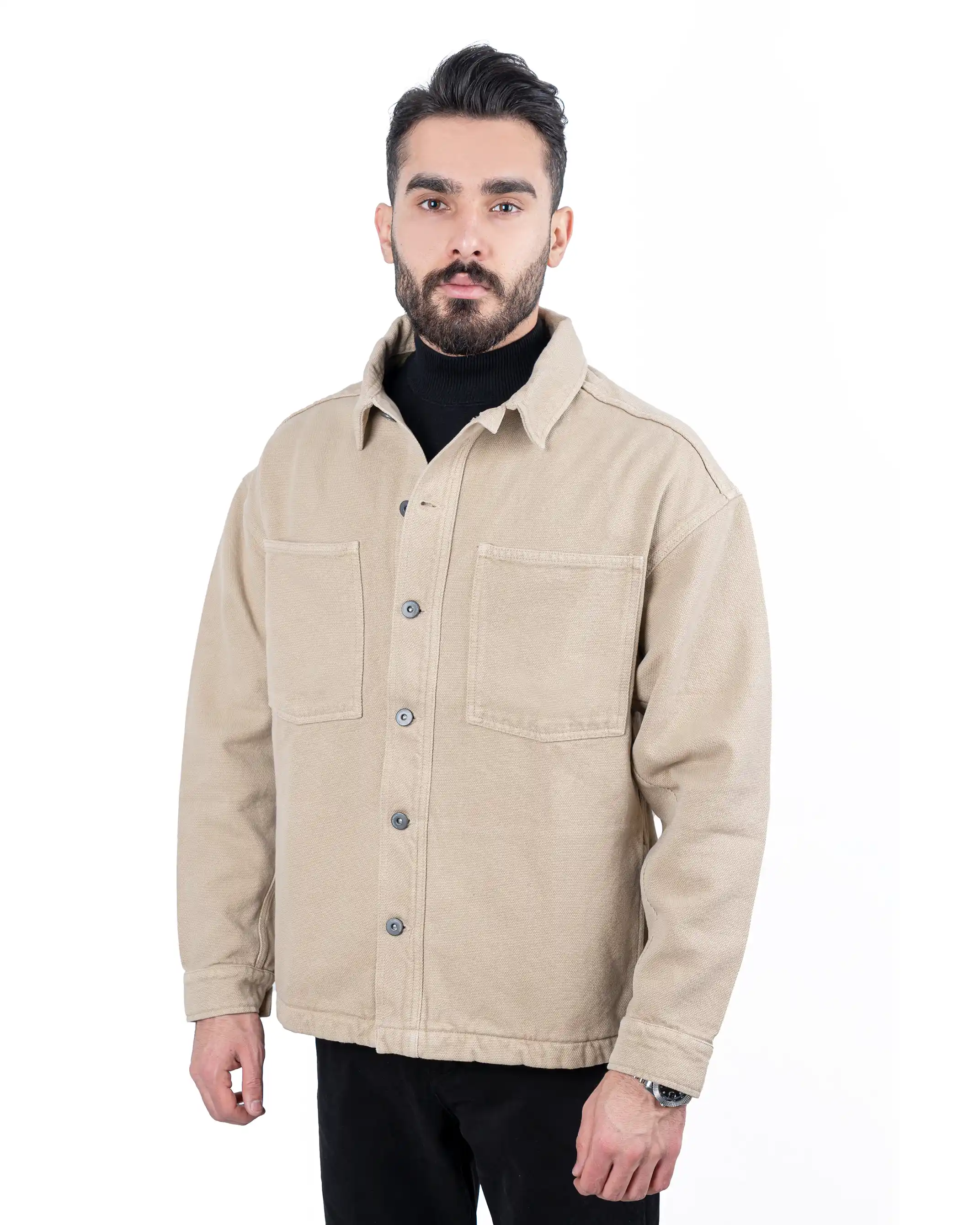 شکت کتان کج راه دو جیب پاکتی cut Box